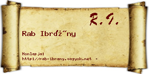 Rab Ibrány névjegykártya